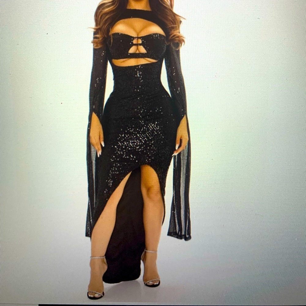 Black sequin dress